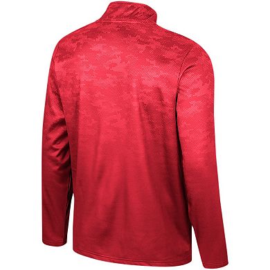 Men's Colosseum Red Houston Cougars The Machine Half-Zip Jacket