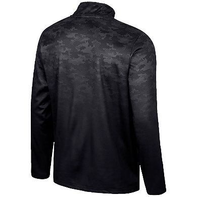 Men's Colosseum Black Wyoming Cowboys The Machine Half-Zip Jacket