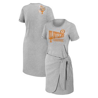 Women's WEAR by Erin Andrews Heather Gray Tennessee Volunteers Knotted T-Shirt Dress