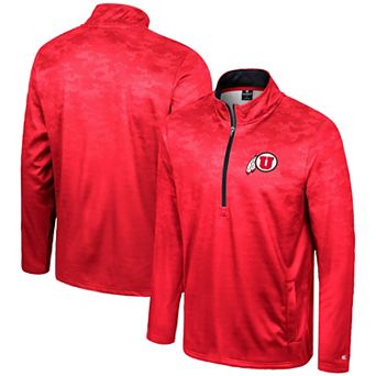 Men's Colosseum Red Utah Utes The Machine Half-Zip Jacket