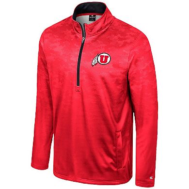 Men's Colosseum Red Utah Utes The Machine Half-Zip Jacket