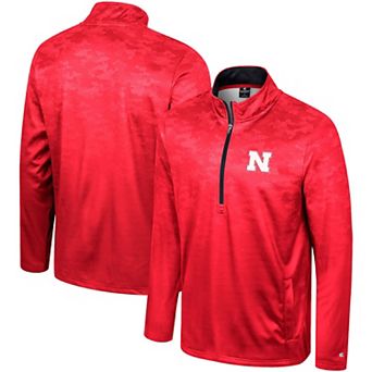 Men's Colosseum Scarlet Nebraska Huskers The Machine Half-Zip Jacket