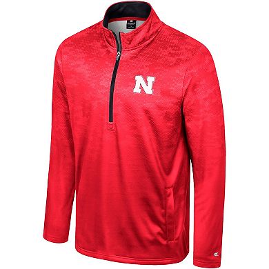Men's Colosseum Scarlet Nebraska Huskers The Machine Half-Zip Jacket