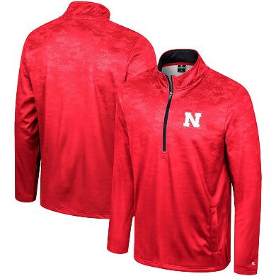 Men's Colosseum Scarlet Nebraska Huskers The Machine Half-Zip Jacket