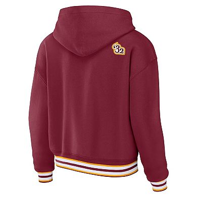 Women's WEAR by Erin Andrews Burgundy Washington Commanders Lace-Up Pullover Hoodie