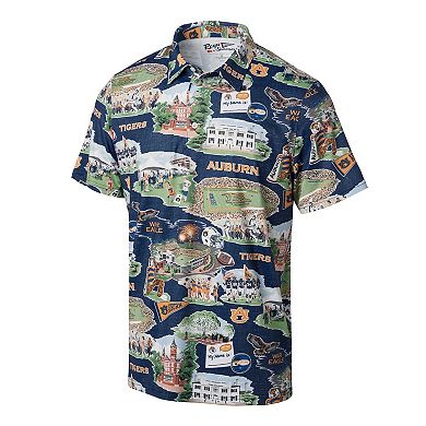 Men's Reyn Spooner Navy Auburn Tigers Scenic Polo