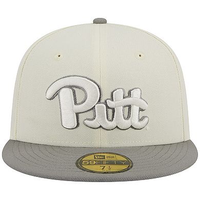 Men's New Era Stone/Gray Pitt Panthers Chrome & Concrete 59FIFTY Fitted Hat