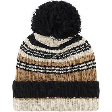 Women's '47 Khaki Cal Bears Barista Cuffed Knit Hat with Pom