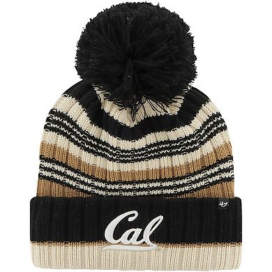 Women's '47 Khaki Cal Bears Barista Cuffed Knit Hat with Pom