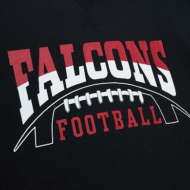Men's Mitchell & Ness Black Atlanta Falcons Pre-Game Short Sleeve Pullover Hoodie