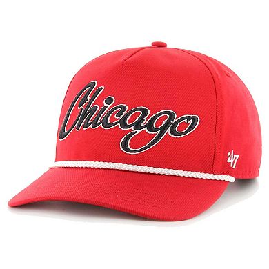 Men's '47  Red Chicago Bulls Overhand Logo Hitch Adjustable Hat