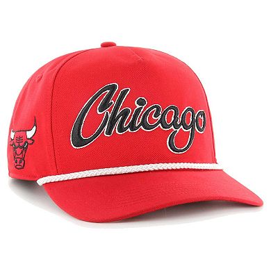 Men's '47  Red Chicago Bulls Overhand Logo Hitch Adjustable Hat