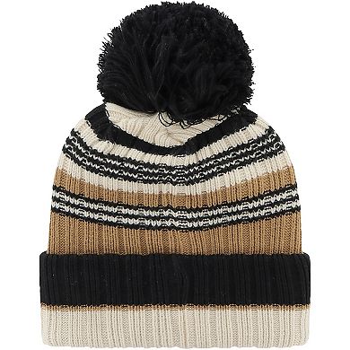 Women's '47 Khaki North Carolina Tar Heels Barista Cuffed Knit Hat with Pom