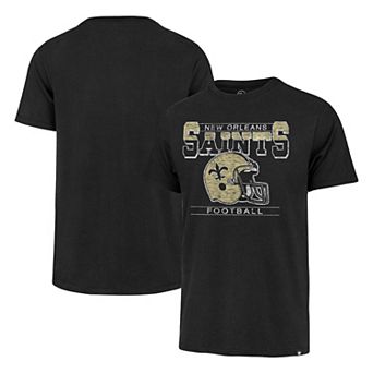 Men's '47 Black New Orleans Saints Gridiron Classics Time Lock Franklin T-Shirt