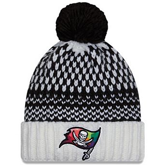 Women's New Era Black/White Tampa Bay Buccaneers 2023 NFL Crucial Catch Cuffed Pom Knit Hat