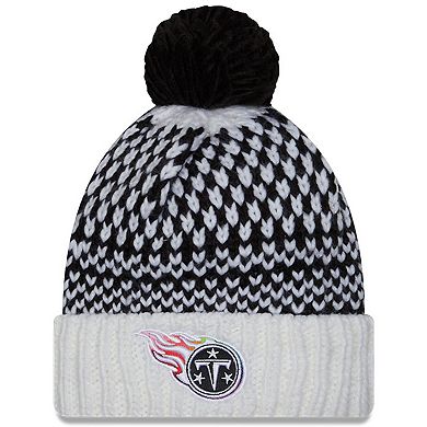 Women's New Era  Black/White Tennessee Titans 2023 NFL Crucial Catch Cuffed Pom Knit Hat
