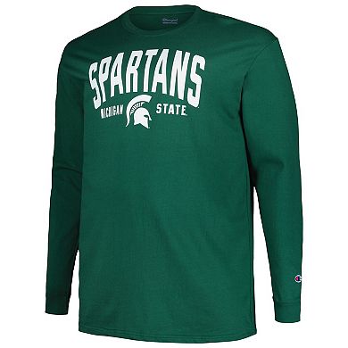 Men's Champion Green Michigan State Spartans Big & Tall Arch Long Sleeve T-Shirt