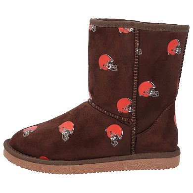Women's Cuce Brown Cleveland Browns Allover Logo Boots