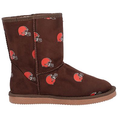 Women's Cuce Brown Cleveland Browns Allover Logo Boots