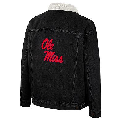 Men's Colosseum x Wrangler Charcoal Ole Miss Rebels Western Button-Up Denim Jacket