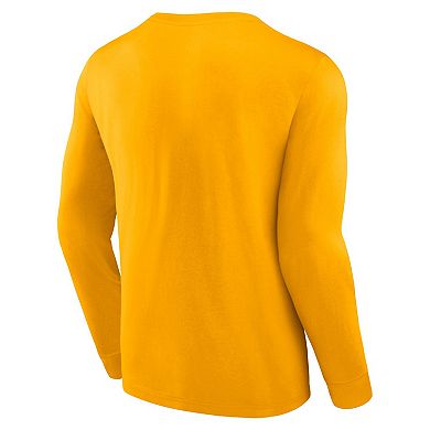 Men's Fanatics Branded Gold Los Angeles Lakers Baseline Long Sleeve T-Shirt