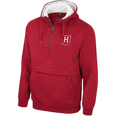 Men's Colosseum Crimson Harvard Crimson Team Half-Zip Pullover Hoodie