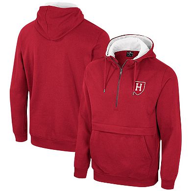 Men's Colosseum Crimson Harvard Crimson Team Half-Zip Pullover Hoodie