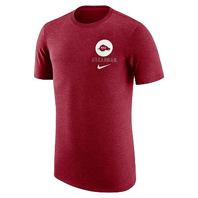 Men's Nike Cardinal Arkansas Razorbacks Retro Tri-Blend T-Shirt