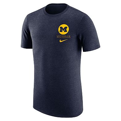 Men's Nike Navy Michigan Wolverines Retro Tri-Blend T-Shirt