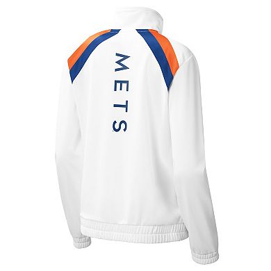 Women's G-III 4Her by Carl Banks White New York Mets Red Flag Full-Zip Track Jacket