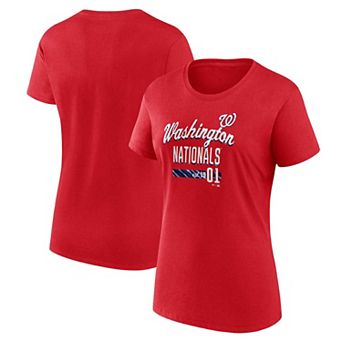 Women's Fanatics Branded Red Washington Nationals Logo Fitted T-Shirt