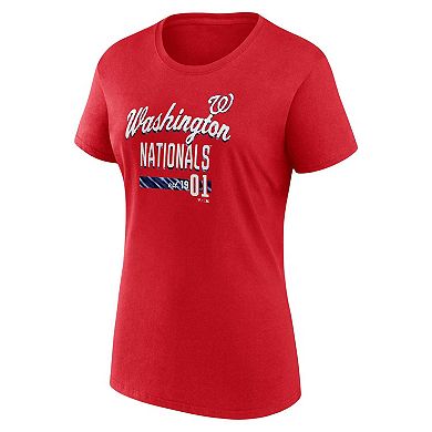 Women's Fanatics Branded Red Washington Nationals Logo Fitted T-Shirt