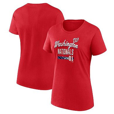 Women's Fanatics Branded Red Washington Nationals Logo Fitted T-Shirt