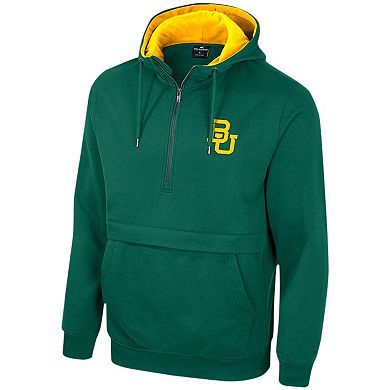 Men's Colosseum Green Baylor Bears Half-Zip Hoodie