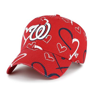 Girls Youth '47  Red Washington Nationals Adore Clean Up Adjustable Hat