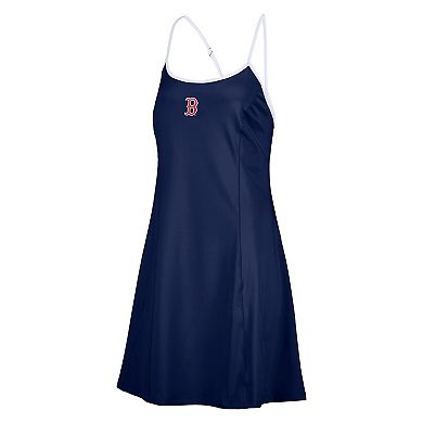 Women's Lusso  Navy Boston Red Sox Nakita StrappyÂ Scoop Neck Dress