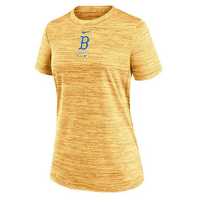 Women's Nike Gold Boston Red Sox City Connect Practice Velocity T-Shirt