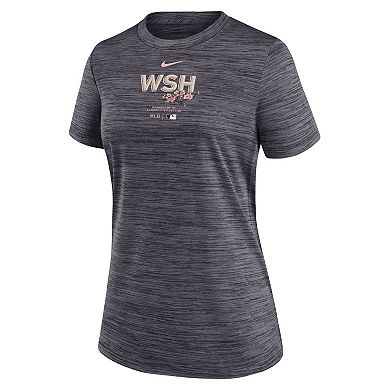 Women's Nike Charcoal Washington Nationals City Connect Practice Velocity T-Shirt