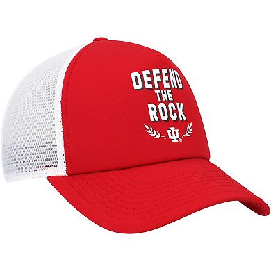 Men's adidas Crimson Indiana Hoosiers Phrase Foam Front Trucker Adjustable Hat