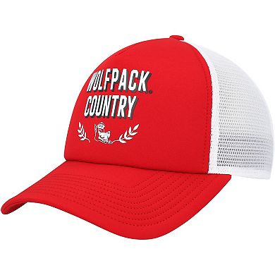 Men's adidas Red NC State Wolfpack Phrase Foam Front Trucker Adjustable Hat