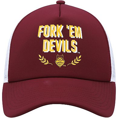 Men's adidas Maroon Arizona State Sun Devils Phrase Foam Front Trucker Adjustable Hat