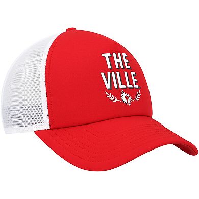 Men's adidas Red Louisville Cardinals Phrase Foam Front Trucker Adjustable Hat
