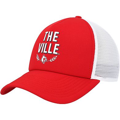 Men's adidas Red Louisville Cardinals Phrase Foam Front Trucker Adjustable Hat