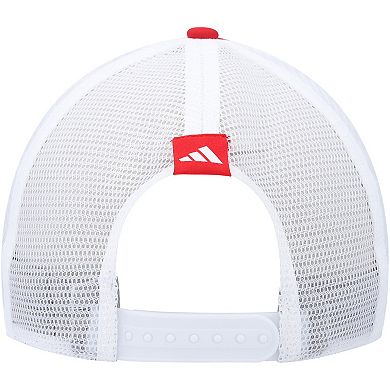 Men's adidas Scarlet Nebraska Huskers Phrase Foam Front Trucker Adjustable Hat