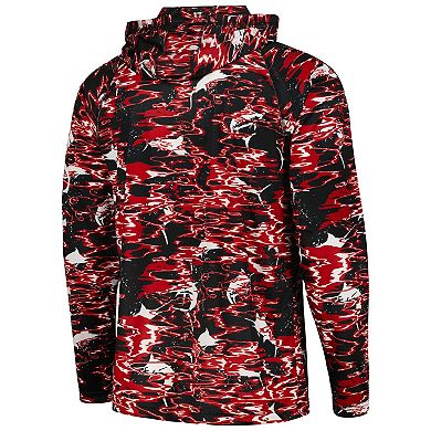 Men's Columbia Black South Carolina Gamecocks PFG Terminal Tackle Omni-Shade Rippled Long Sleeve Hooded T-Shirt
