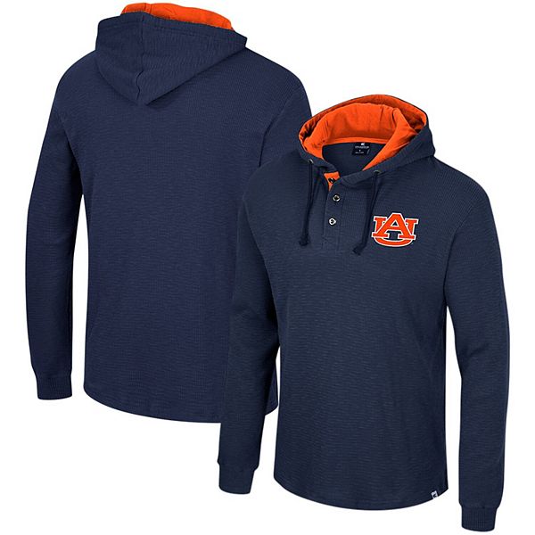 Men's Colosseum Navy Auburn Tigers Affirmative Thermal Hoodie Long ...