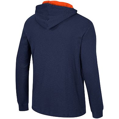 Men's Colosseum Navy Auburn Tigers Affirmative Thermal Hoodie Long Sleeve T-Shirt
