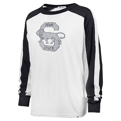 Women's '47 White Penn State Nittany Lions Premier Caribou Raglan Long Sleeve T-Shirt