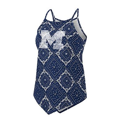 Women's Colosseum x Wrangler Navy Michigan Wolverines Bandana Tank Top