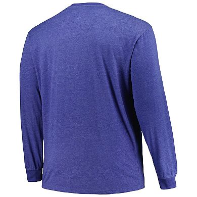 Men's Profile  Heather Royal Indianapolis Colts Big & Tall Throwback Long Sleeve T-Shirt
